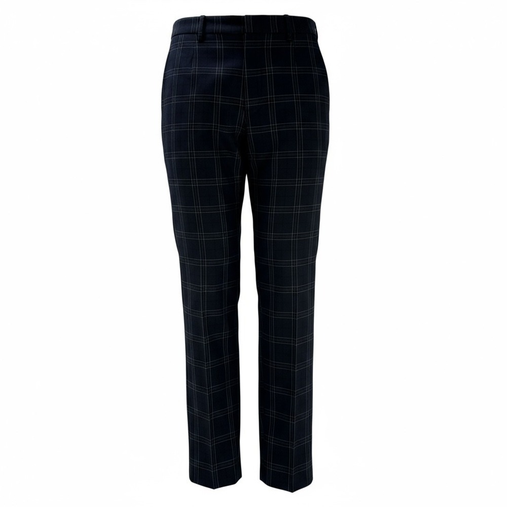 Zara Blue Gray Plaid Dress Pants Career Casual Straight Leg‎ Trousers Size M